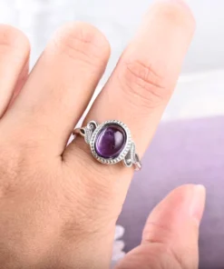 Bague amethyste et argent
