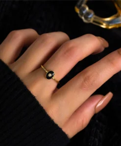 Bague en pierre noire Juliette