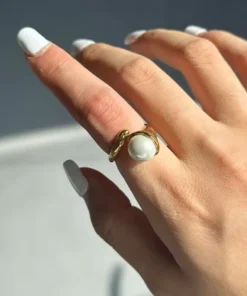 Moderne parelring Maïa