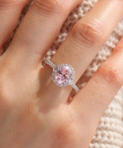 Céline ring met roze steen
