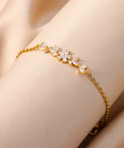 Bracelet femme acier inoxydable Marguerite