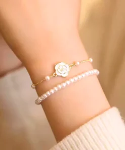 Bracelet fleur perle Rosy