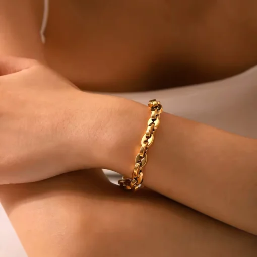 Bracelet graine de café or​ femme