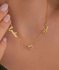 Alternative view of Collier Personnalisé Double Prénom