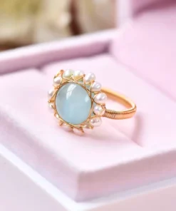 Alternative view of Bague aigue marine vintage