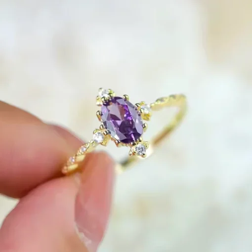 Bague améthyste ancienne Margaux - Afbeelding 7