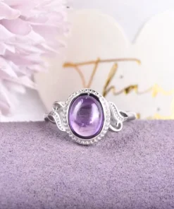 Alternative view of Bague amethyste et argent