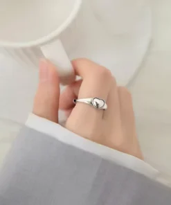 Alternative view of Bague argent coeur Eléa