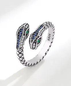 Alternative view of Bague serpent en argent