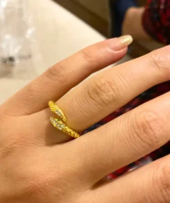 Alternative view of Gouden slangring Amber