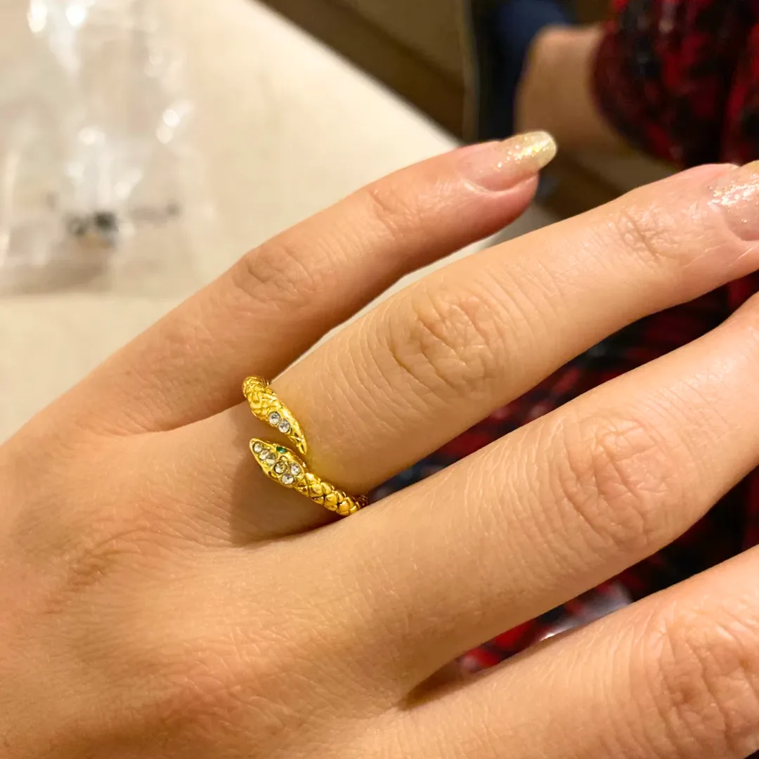 Gouden slangring Amber - Afbeelding 2