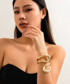 Alternative view of Bracelet Jonc doré femme