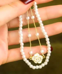 Alternative view of Bracelet fleur perle Rosy
