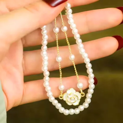 Bracelet fleur perle Rosy - Afbeelding 2