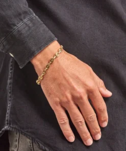 Bracelet graine de café or homme​