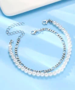 Alternative view of Herenarmband met witte parel Zac