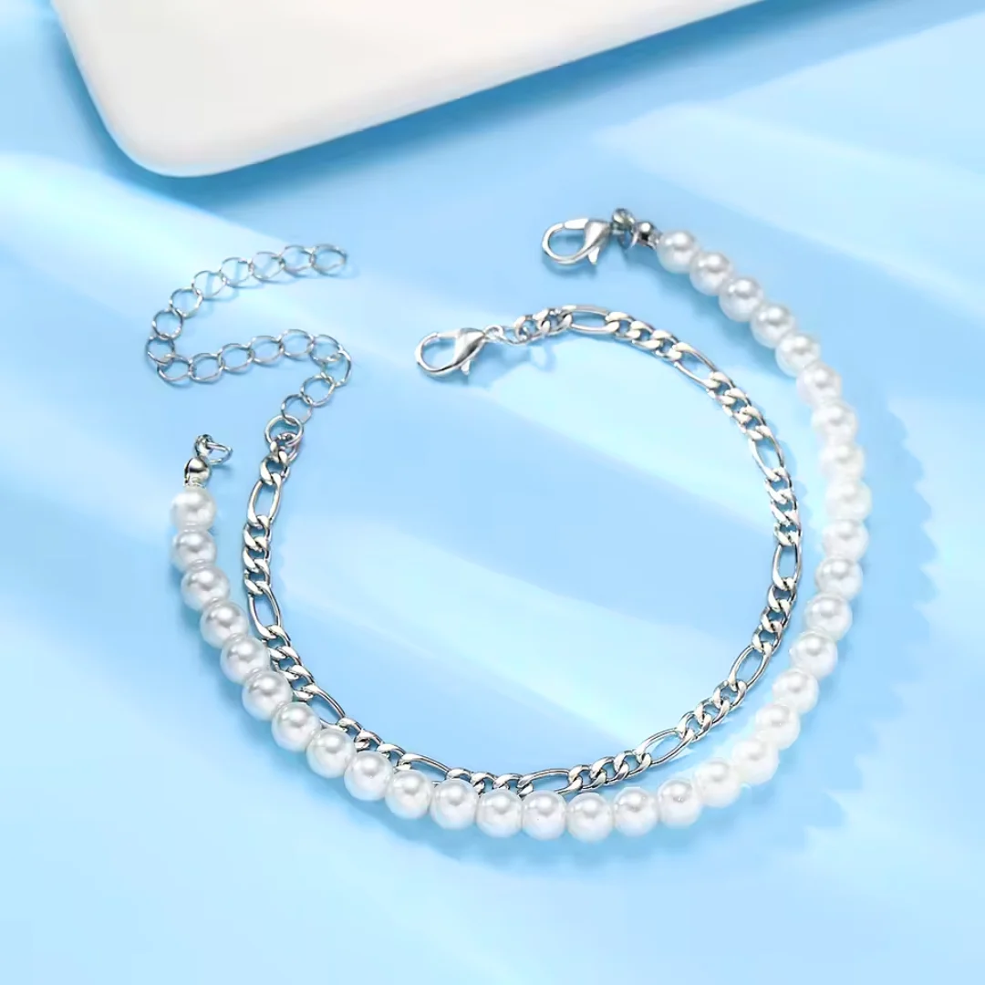 Herenarmband met witte parel Zac - Afbeelding 2