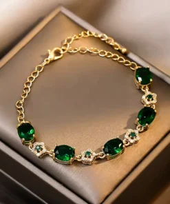 Alternative view of Bracelet pierre verte Cloé