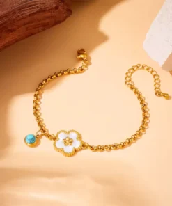 Alternative view of Bracelet trefle blanc Lyana