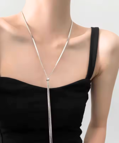 Alternative view of Collier argent long Anastasia
