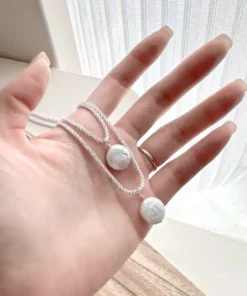 Alternative view of Collier argent original femme Ilyana