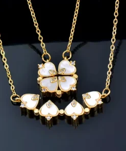 Alternative view of Alix klaverhalsketting met parelmoer