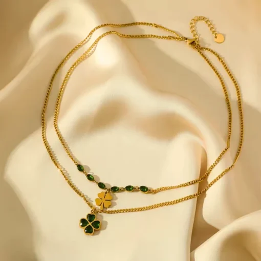 Collier trefle vert Salomé - Afbeelding 2