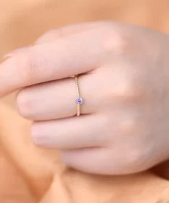 Bague or et améthyste June