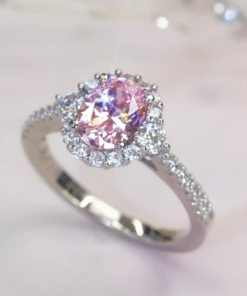 Alternative view of Céline ring met roze steen