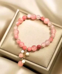 Alternative view of Bracelet en quartz rose Victoria
