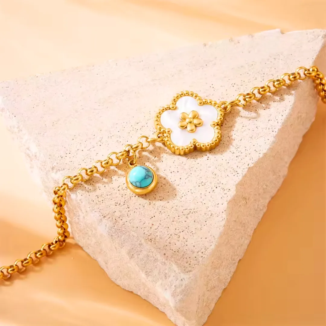 Witte klaver armband Lyana - Afbeelding 3