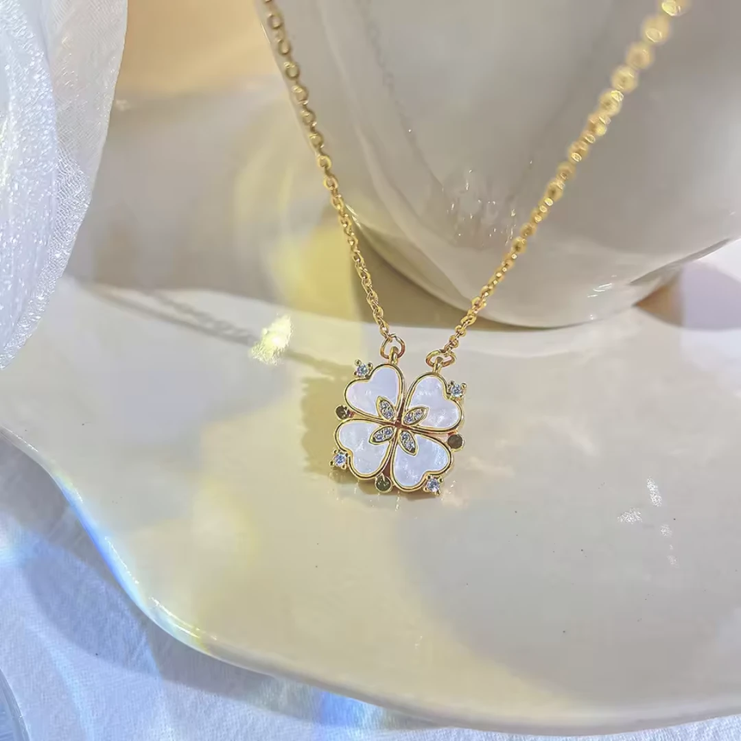 Alix klaverhalsketting met parelmoer - Afbeelding 4