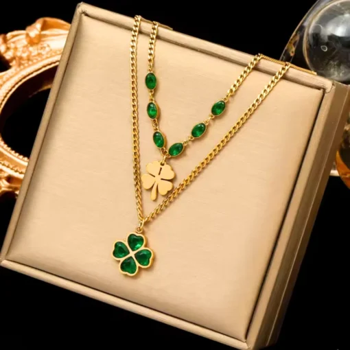 Collier trefle vert Salomé - Afbeelding 3