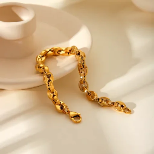 Bracelet graine de café or​ femme - Afbeelding 4