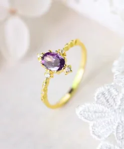 Alternative view of Bague améthyste ancienne Margaux