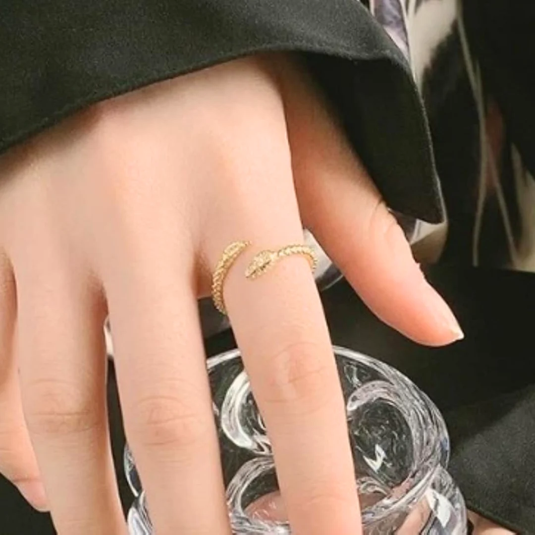 Gouden slangring Amber - Afbeelding 5