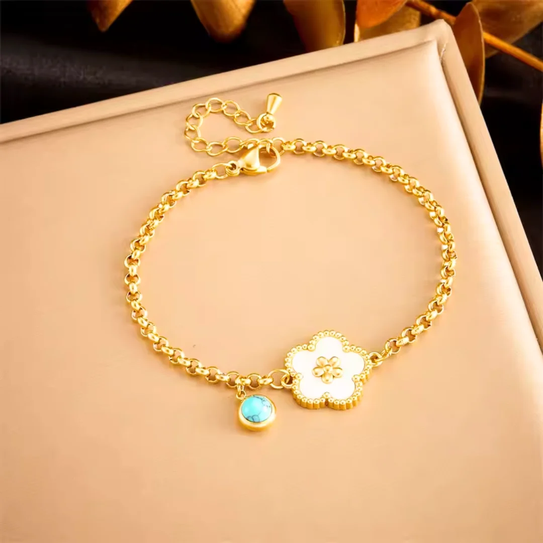 Witte klaver armband Lyana - Afbeelding 4