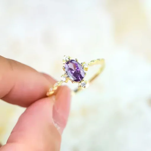 Bague améthyste ancienne Margaux - Afbeelding 4