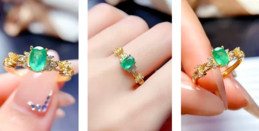 Bague émeraude ancienne Olivia - Afbeelding 5