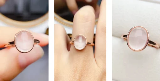 Bague en quartz rose Léa - Afbeelding 5