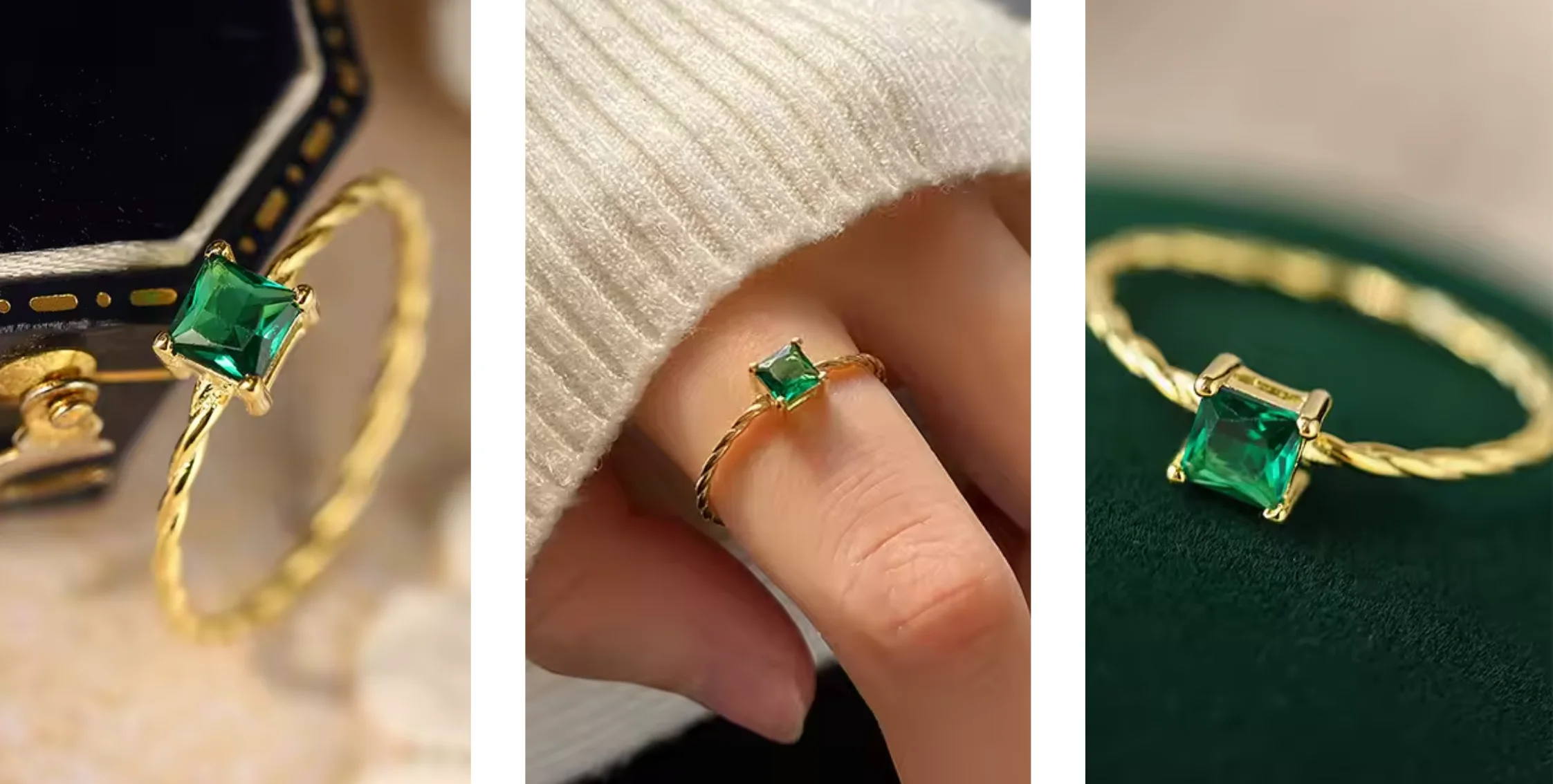 Gouden Ring met Smaragd – Luxe Elegantie & Verfijning – Dames - Afbeelding 5