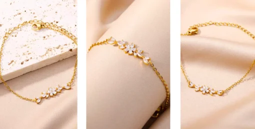 Bracelet femme acier inoxydable Marguerite - Afbeelding 5