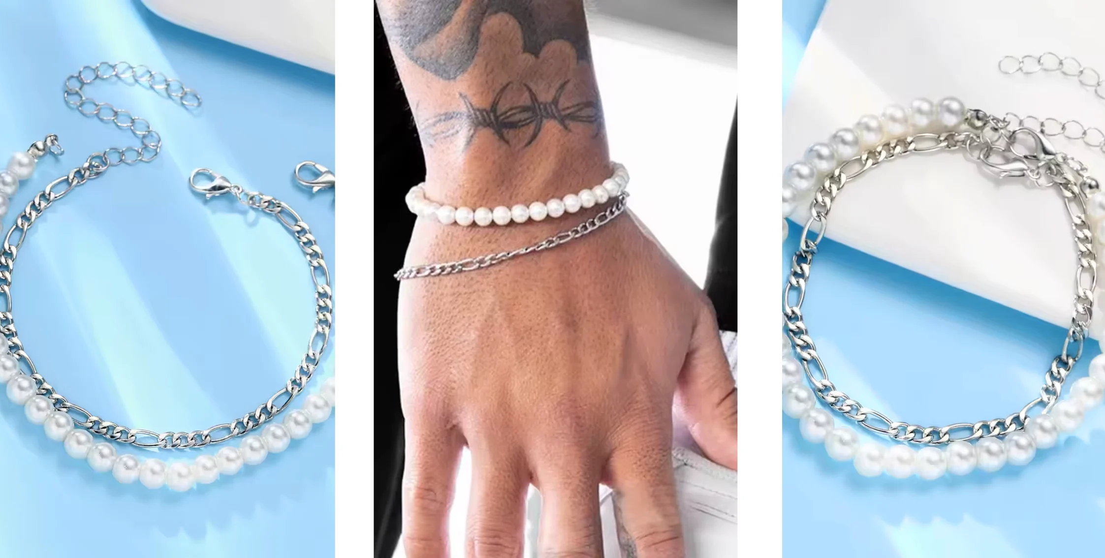 Herenarmband met witte parel Zac - Afbeelding 5