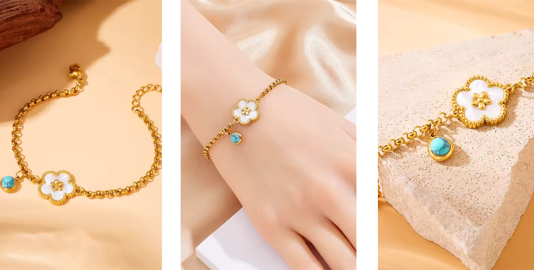 Witte klaver armband Lyana - Afbeelding 5