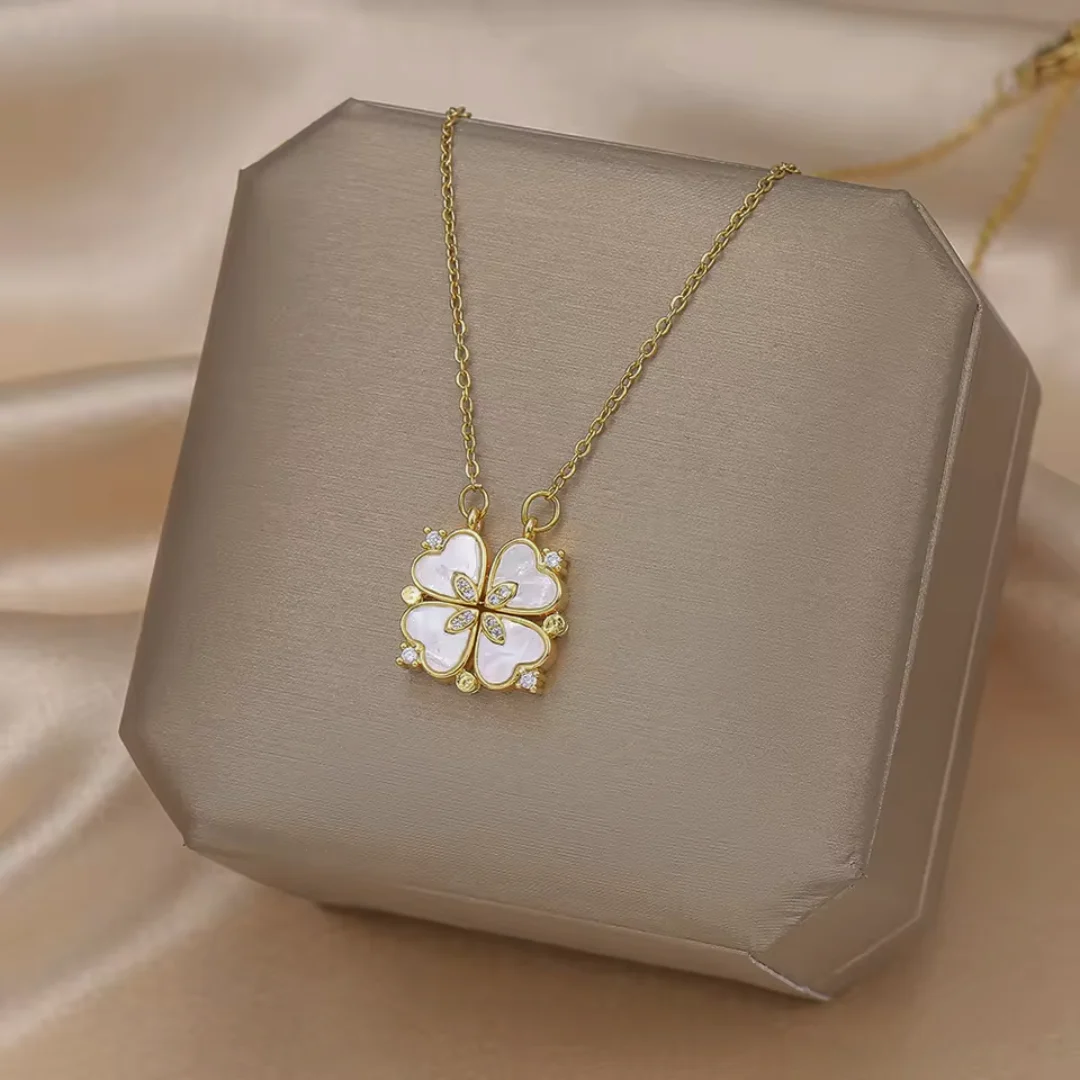 Alix klaverhalsketting met parelmoer - Afbeelding 5