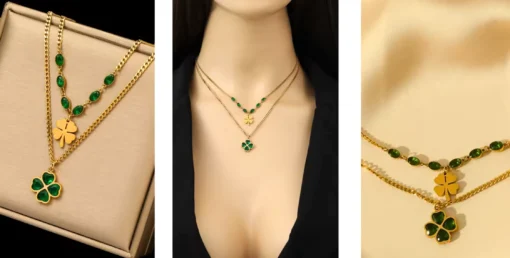 Collier trefle vert Salomé - Afbeelding 5