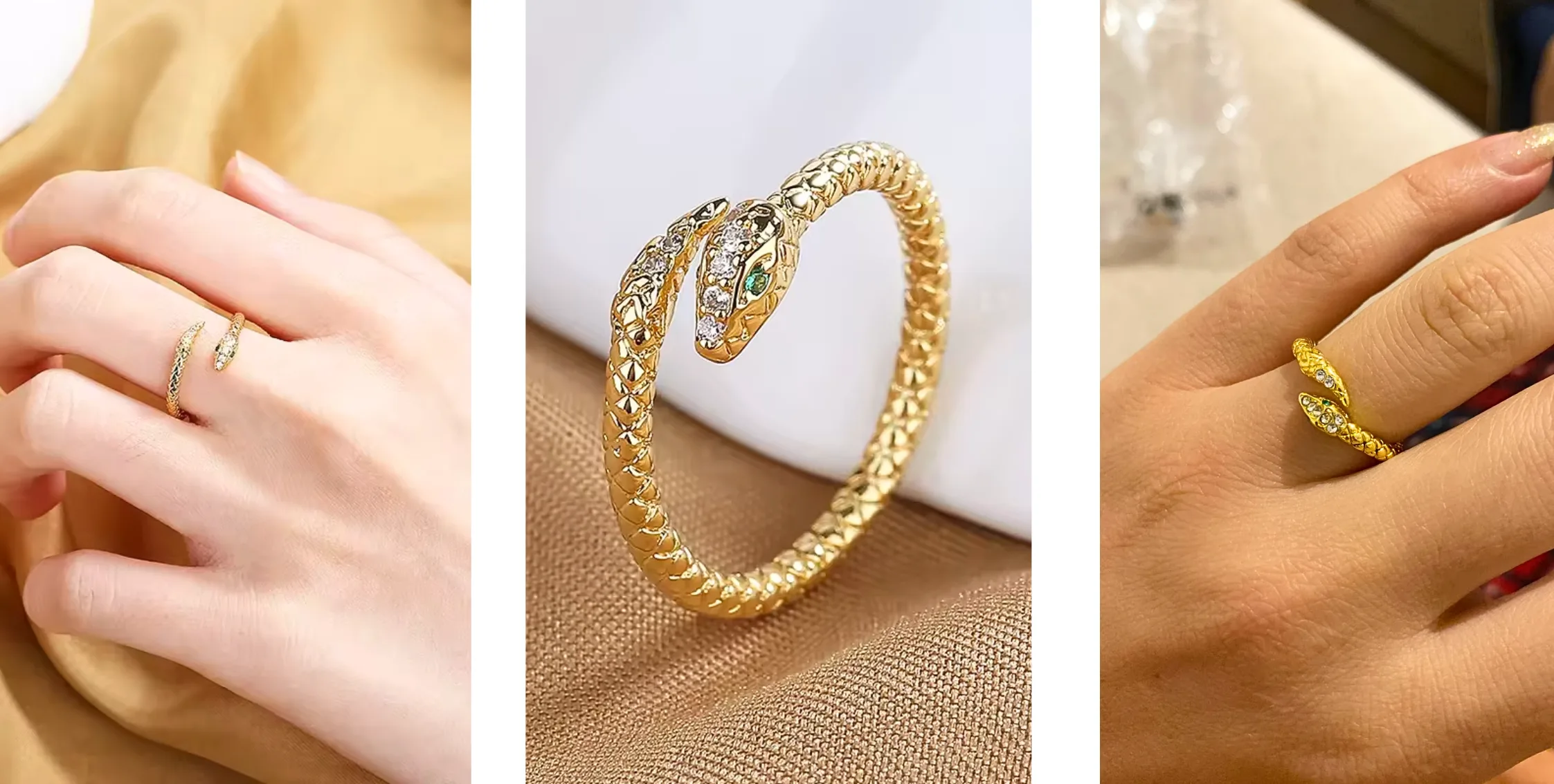 Gouden slangring Amber - Afbeelding 6