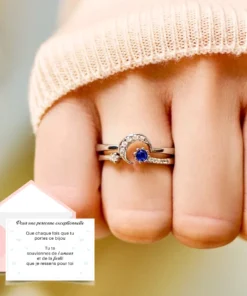 Bague Étoile et Lune d'Amour