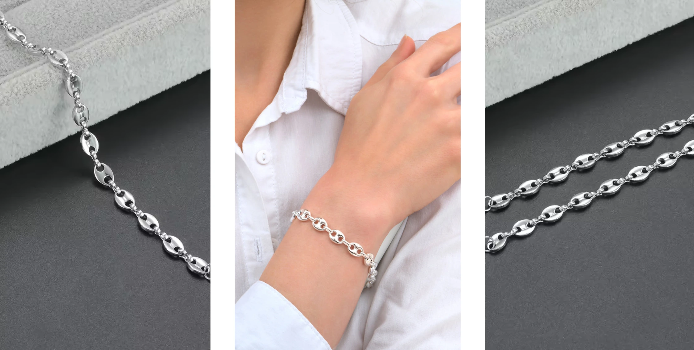 Zilveren koffieboon armband voor dames — Tijdloze elegantie — Trendy accessoire voor jouw look - Afbeelding 4